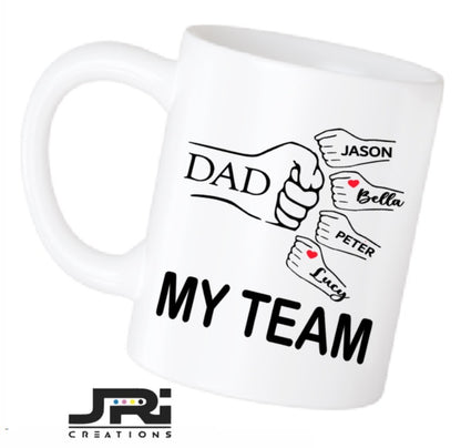 Printed Mug Fist Pump My Team Father's Day