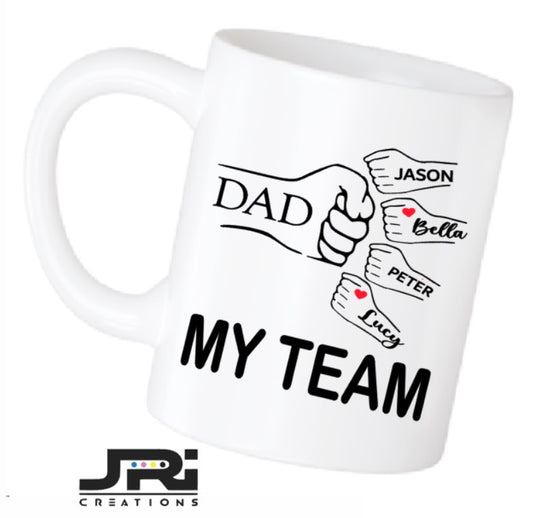 Printed Mug Fist Pump My Team Father's Day