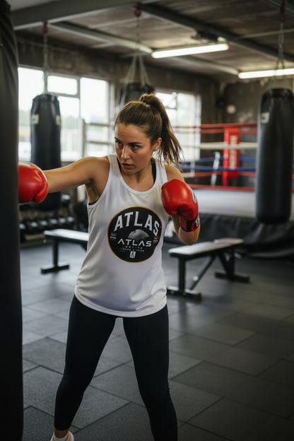Ladies Cool Gym Tank Top Breathable Vest ( White )🥊