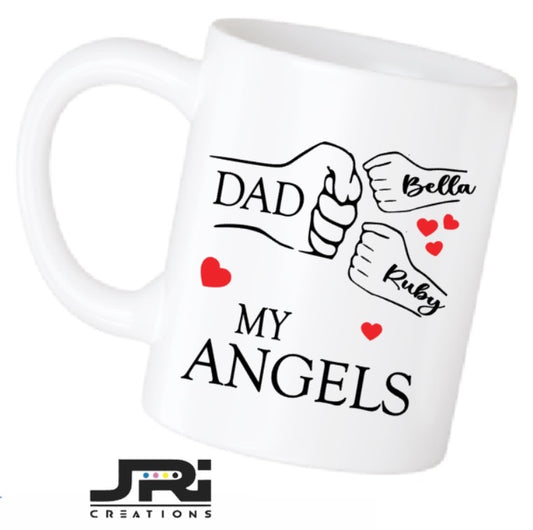 Printed Mug Fist Pump My Angels Father's Day