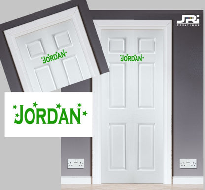 Personalised Bedroom Door Decal / Sticker Stars Name