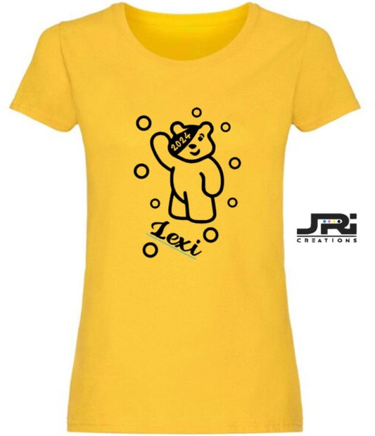 Personalised Ladies Children In Need T-Shirt (Full Body Design)