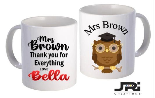 Printed Mug Teacher Owl Thank You