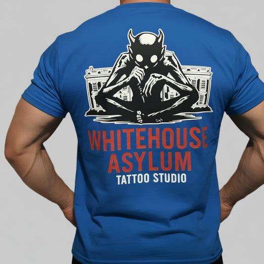 Official Whitehouse Asylum Tattoos Merchandise T-Shirt ( Royal Blue )