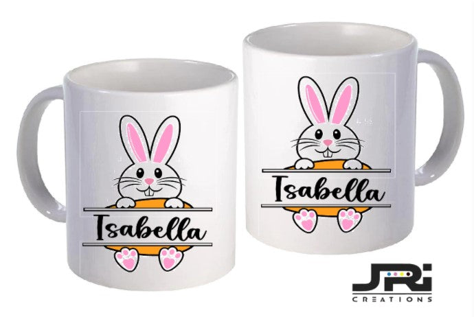 Printed Mug Easter Pink Bunny / Name