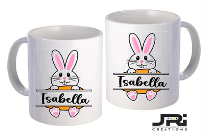 Printed Mug Easter Pink Bunny / Name