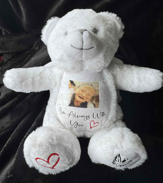 Personalised Soft Toy Plush Mumbles Print Me Teddy Bear, 💫 I'm Always With You Memory Angel Bear