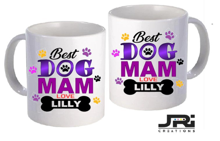 Best Dog Mam Printed Mug | Cute Dog Lover Coffee Cup