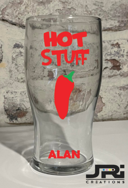 Vinyl Pint Glass Hot Stuff