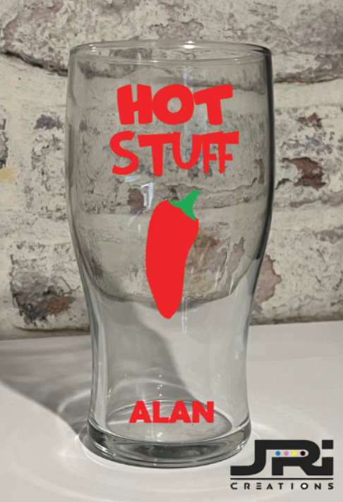 Vinyl Pint Glass Hot Stuff