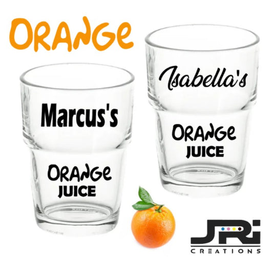 Personalised Named Breakfast Glass Orange Juice