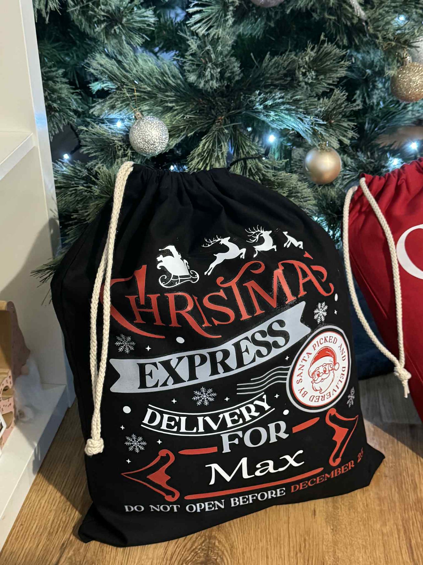 🎅Personalised Large Christmas Express Delivery Bag Sack 38x49cm
