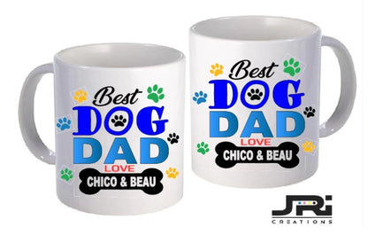 Best Dog Dad Ever Mug | Cute Paw Print Coffee Cup for Dog Lovers
