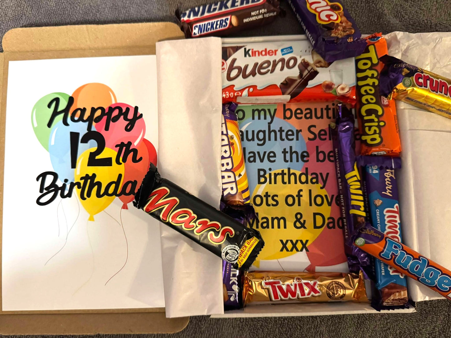 Happy Birthday Chocolate Sweet Selection Box With A Personalised Hidden / Secret Message & Image