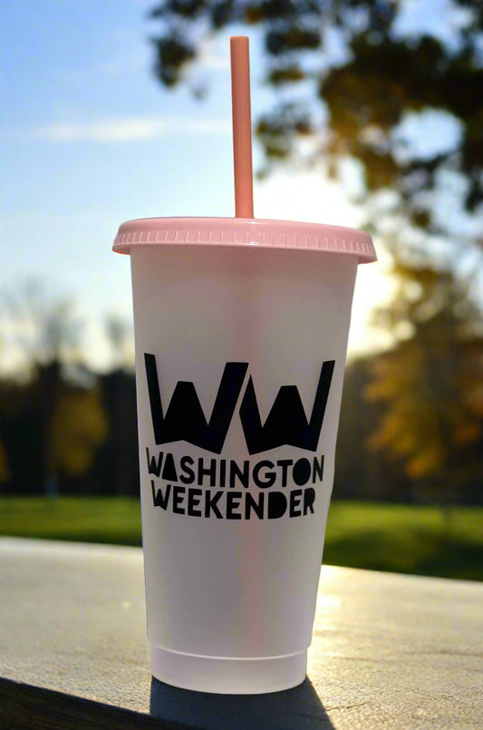 Washington Weekender Official Merchandise Plastic Cold Cup Bottle,Lid,Straw Various Colour