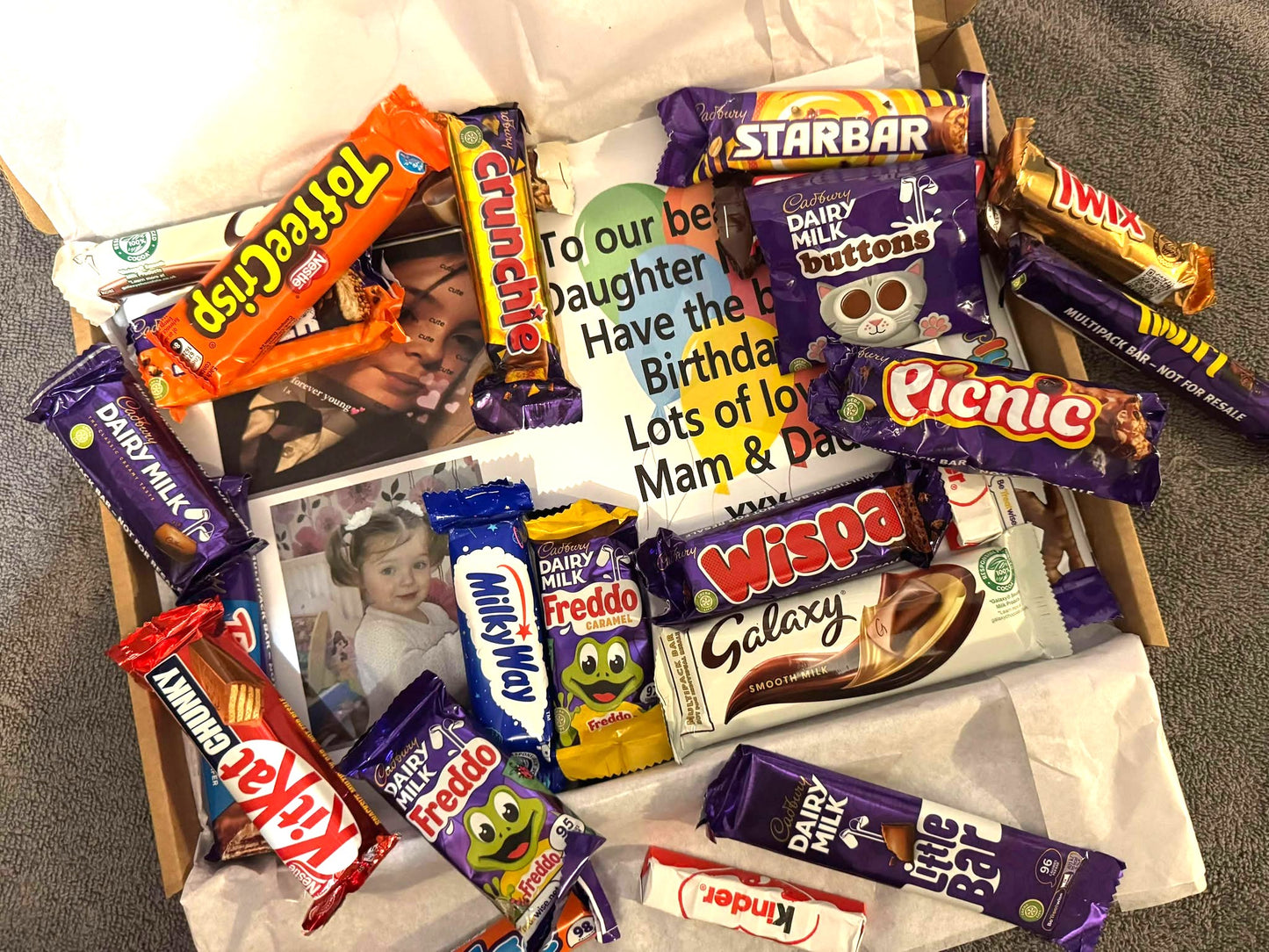 Thank You! Chocolate Sweet Selection Box With A Personalised Hidden / Secret Message & Image