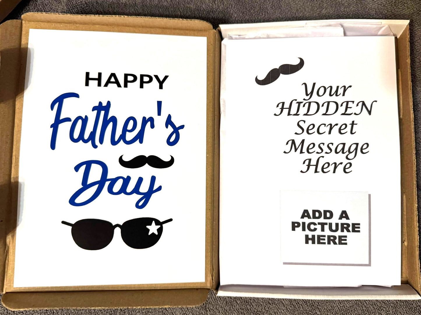 Father's Day! Chocolate Sweet Selection Box With A Personalised Hidden / Secret Message & Image
