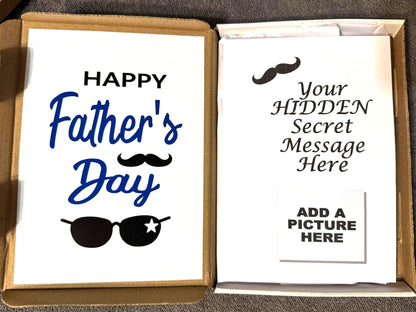Father's Day! Chocolate Sweet Selection Box With A Personalised Hidden / Secret Message & Image