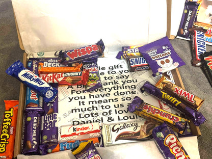 Thank You! Chocolate Sweet Selection Box With A Personalised Hidden / Secret Message & Image