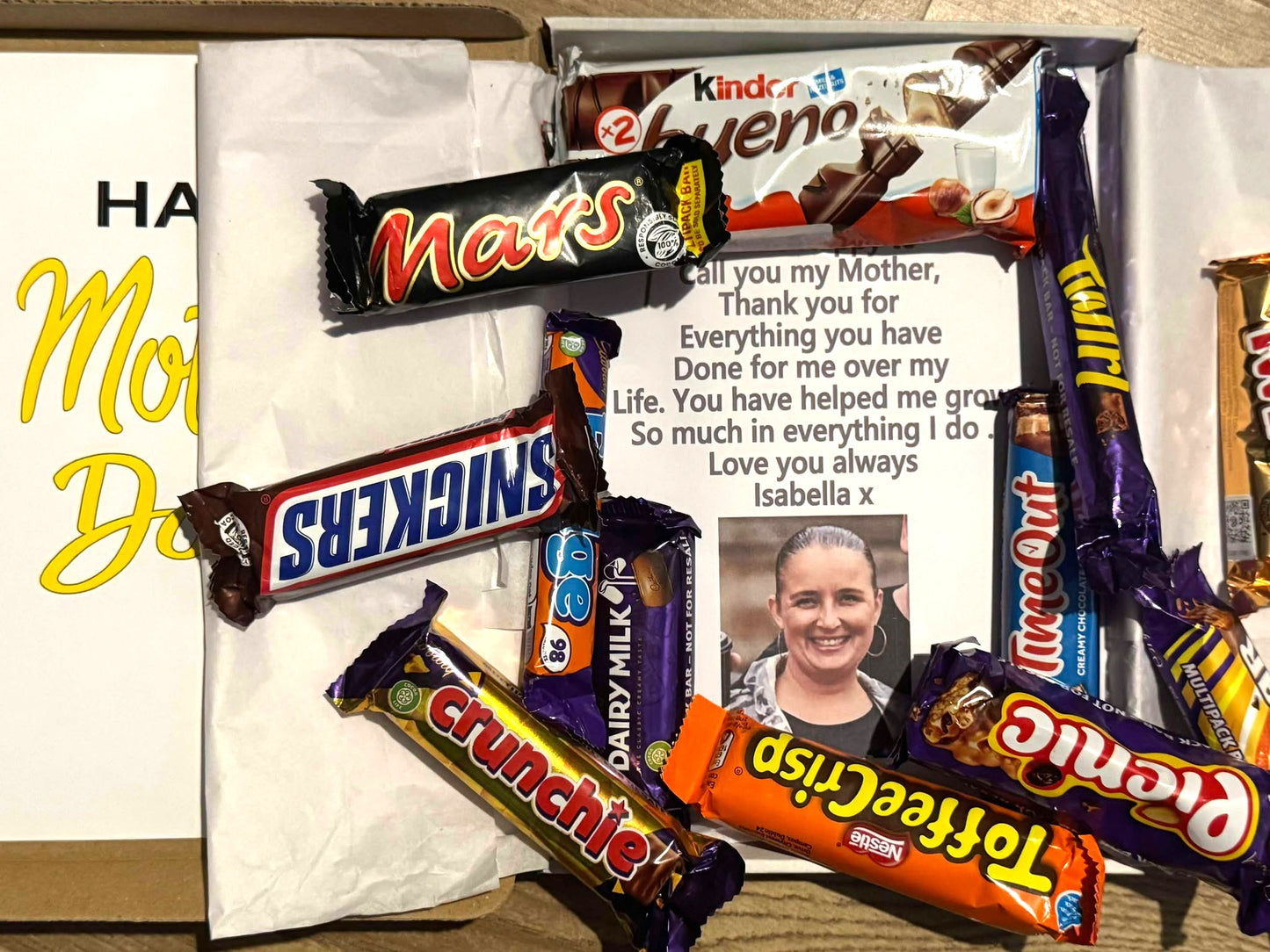 Mother's Day! v1 Chocolate Sweet Selection Box With A Personalised Hidden / Secret Message & Image