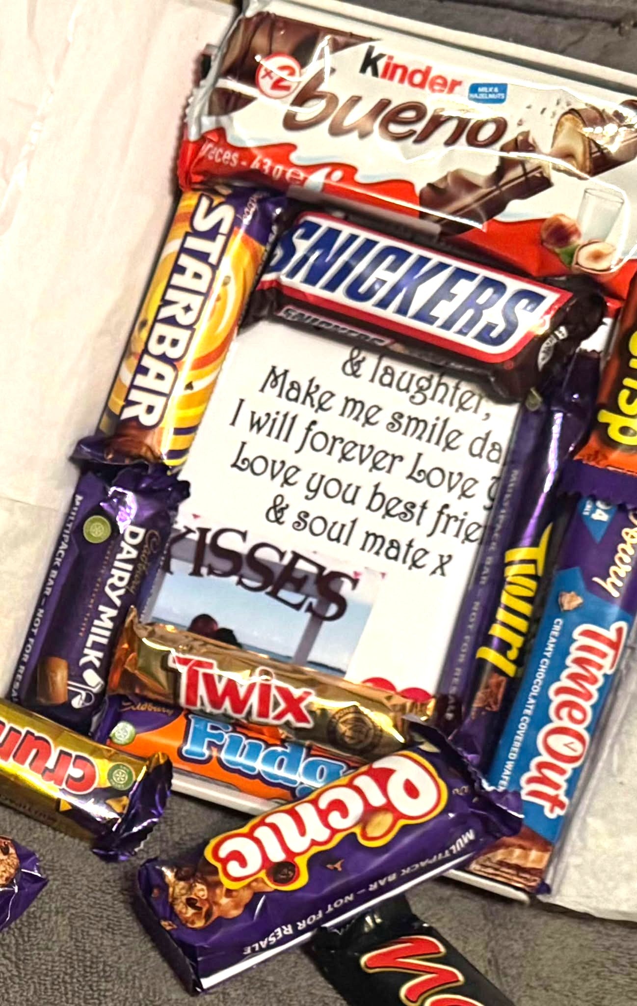 Valentine's Day Chocolate Sweet Selection Box With A Personalised Hidden / Secret Message & Image