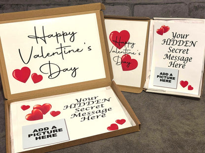 Valentine's Day Chocolate Sweet Selection Box With A Personalised Hidden / Secret Message & Image