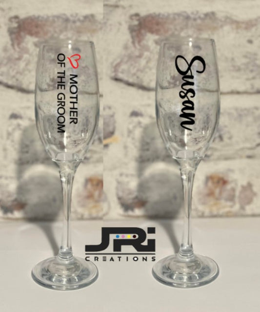 Vinyl Flute / Champagne Glass Hen Party Mother Of The Groom