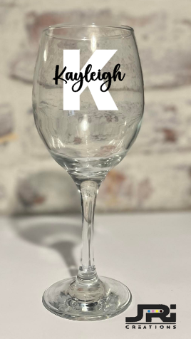 Vinyl Wine Glass Letter/Name