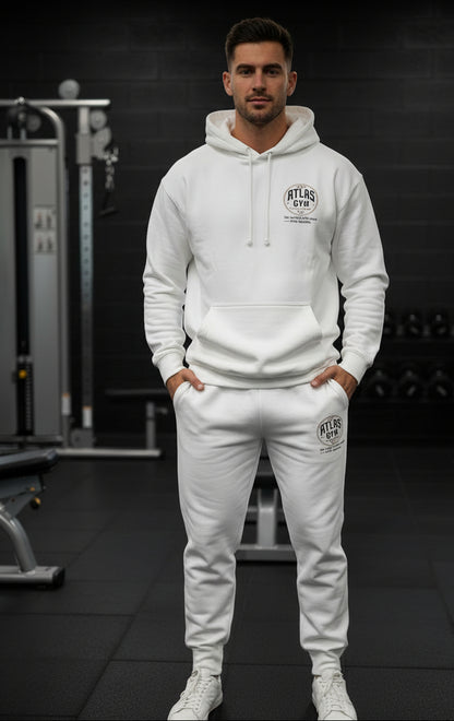 Adult Tracksuit Cotton Hoodie & Joggers 280GSM ( White ) 🏋️‍♀️