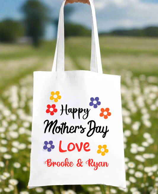 Personalised Printed Tote Bag Shopping Happy Mothers Day