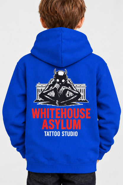 Official Whitehouse Asylum Tattoos Merchandise Hoodie Royal Blue