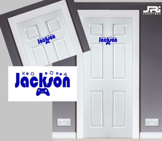 Personalised Bedroom Door Decal / Sticker Gaming Name