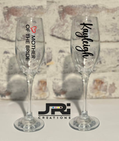 Vinyl Flute / Champagne Glass Hen Party Mother Of The Bride