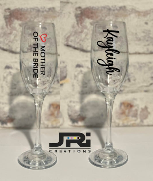 Vinyl Flute / Champagne Glass Hen Party Mother Of The Bride