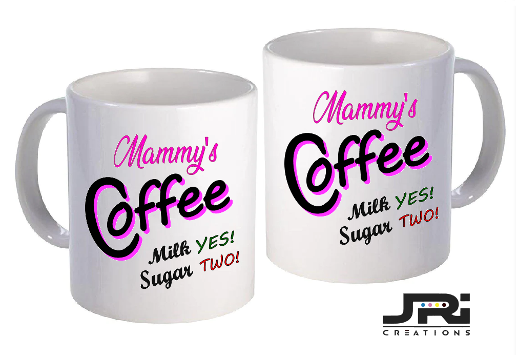 Custom Printed Coffee Cup, Cute Milk & Sugar Tea Mug, Pink Gift for Her, Preference Mug