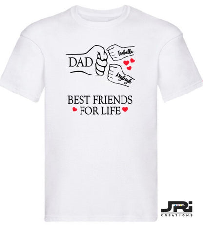 Personalised Kids/Adult Fist Pump Best Friends For Life T-Shirt Father's Day