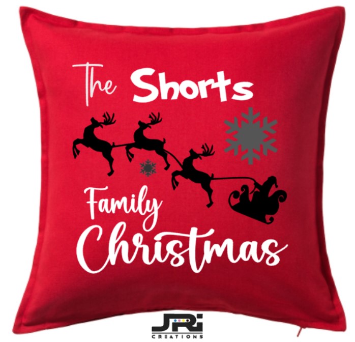 Personalised 50x50 Cushion Family Christmas Design