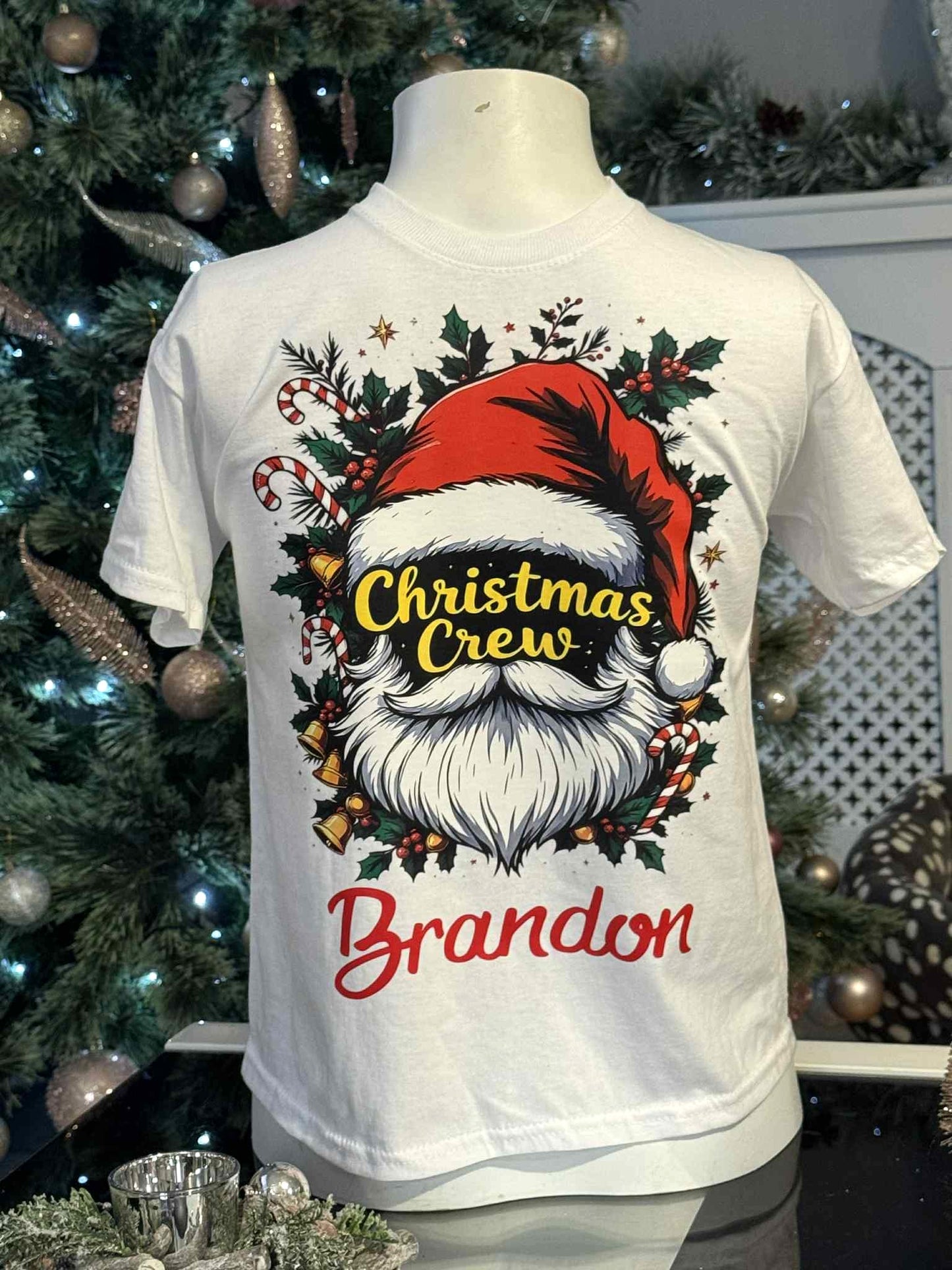 🎅Christmas Personalised Kids/Adult Family T-Shirts 🎄Santa Christmas Crew