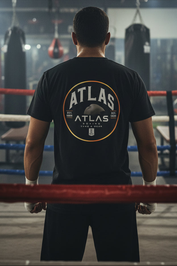 🥊 **Atlas Boxing ** 🥊Official Merchandise Cool Gym Breathable T-Shirt ( Black )