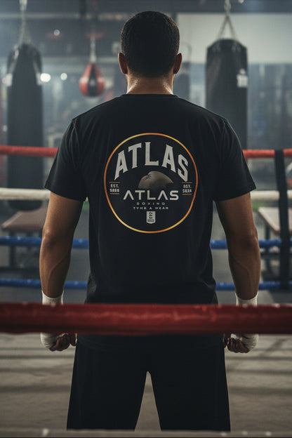 🥊 **Atlas Boxing ** 🥊Official Merchandise Heavy Cotton T-Shirt ( Black )