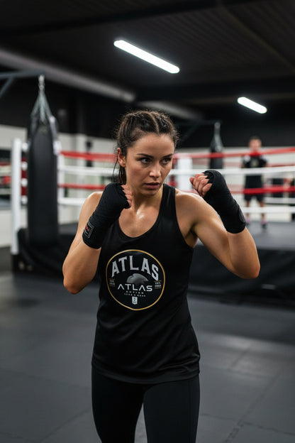 Ladies Cool Gym Tank Top Breathable Vest ( Black )🥊