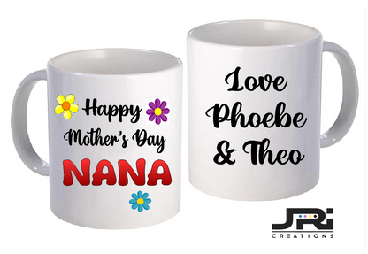 Personalised Printed Mug for Mum – Custom Coffee Cup Gift for Mother's Day – Unique Present for Mummy, Grandma, or Stepmum