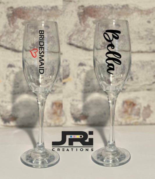 Vinyl Flute / Champagne Glass Hen Party Bridesmaid
