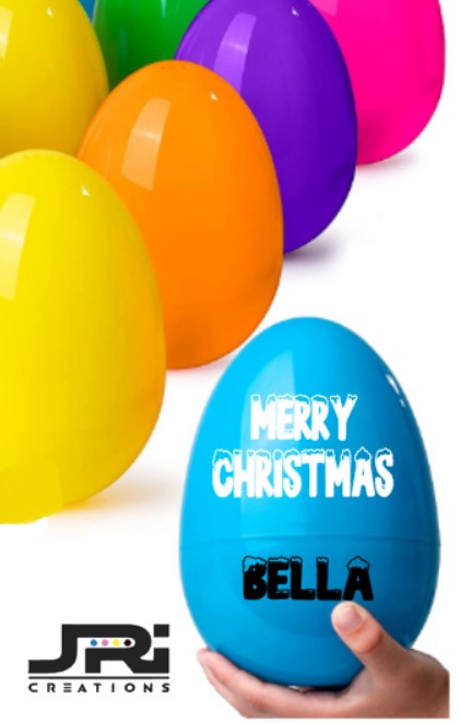 Personalised 7 Inch Merry Christmas Egg