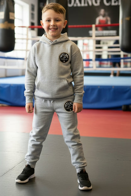 Kid's/Adult Tracksuit Cotton Hoodie & Joggers 280GSM ( Heather Grey) 🥊