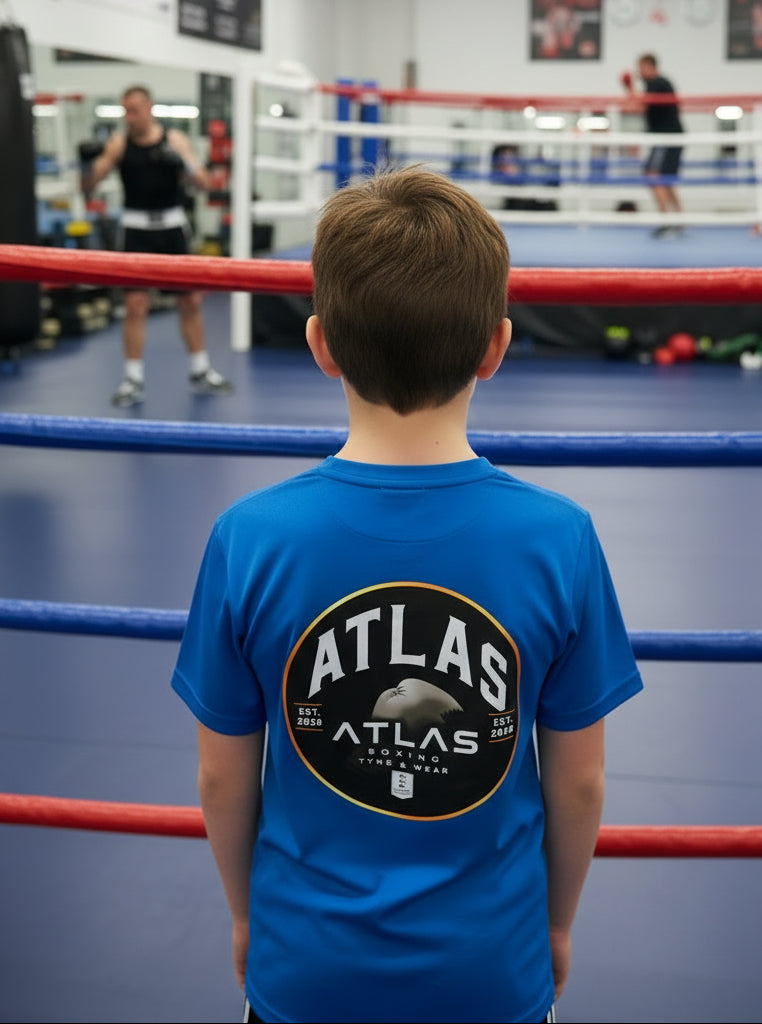 🥊 **Atlas Boxing ** 🥊 Official Merchandise Heavy Cotton T-Shirt ( Royal Blue )