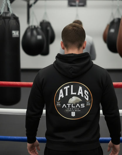 🥊 **Atlas Boxing ** 🥊Official Merchandise Soft Cotton 280GSM Gym Hoodie ( Black )