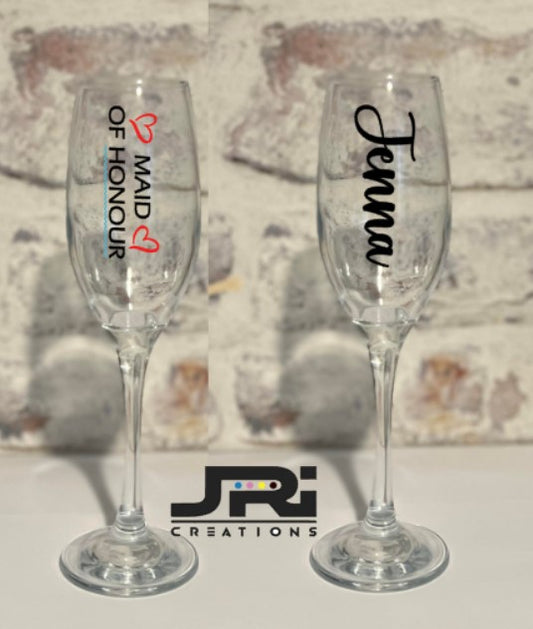 Vinyl Flute / Champagne Glass Hen Party Maid Of Honour