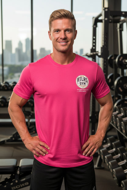 🏋️‍♂️ **New Atlas Gym** 🏋️‍♂️Official Merchandise Cool Gym Breathable T-Shirt ( Pink )