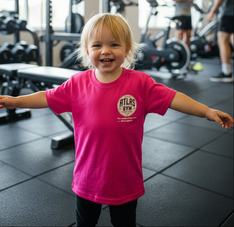 🏋️‍♂️ **New Atlas Gym** 🏋️‍♂️Official Merchandise Heavy Cotton T-Shirt ( Pink )